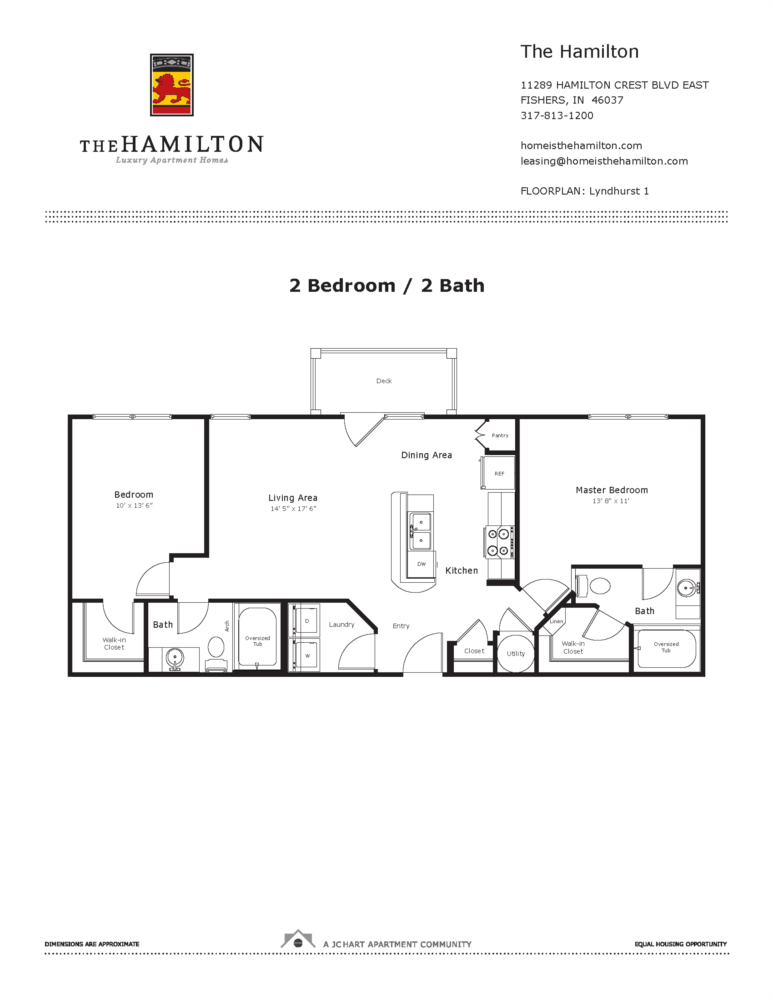 Lyndhurst 1 2 Bedroom Floor Plan The Hamilton Luxury